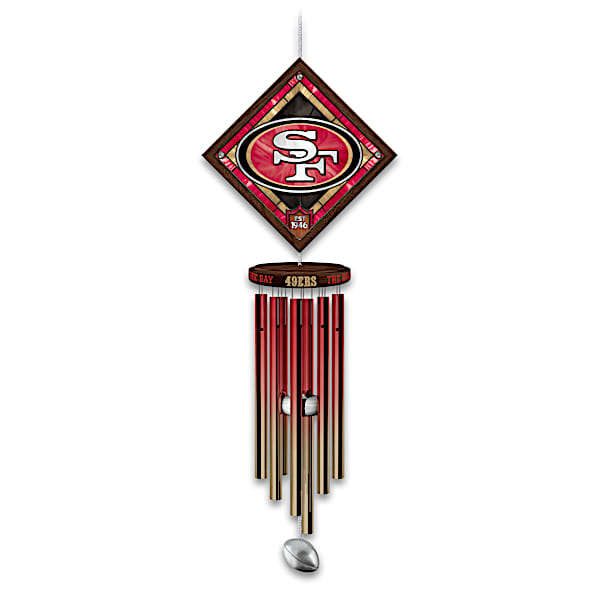 NFL San Francisco 49ers Wind Chime With Stained-Glass Logo