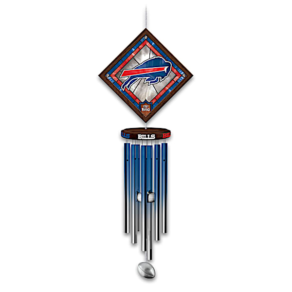 NFL Buffalo Bills Wind Chime With Stained-Glass Logo