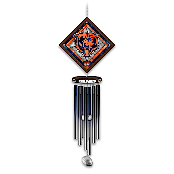 NFL Chicago Bears Wind Chime With Stained-Glass Logo