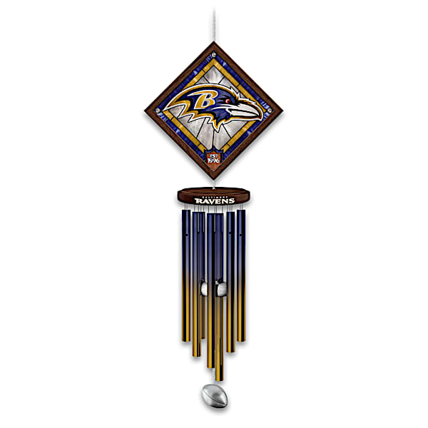 NFL Baltimore Ravens Wind Chime With Stained-Glass Logo