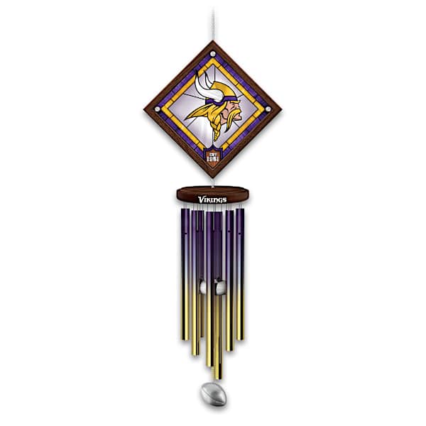 NFL Minnesota Vikings Wind Chime With Stained-Glass Logo