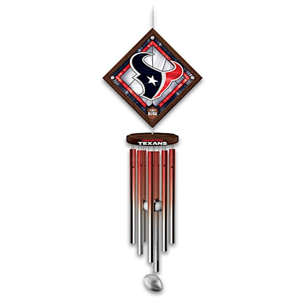 NFL Houston Texans Wind Chime With Stained-Glass Logo