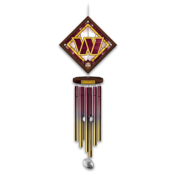 NFL Washington Commanders Wind Chime With Stained-Glass Logo