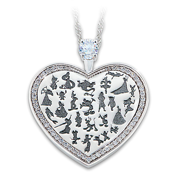 Disney100: Platinum Celebration Crystal Heart Necklace