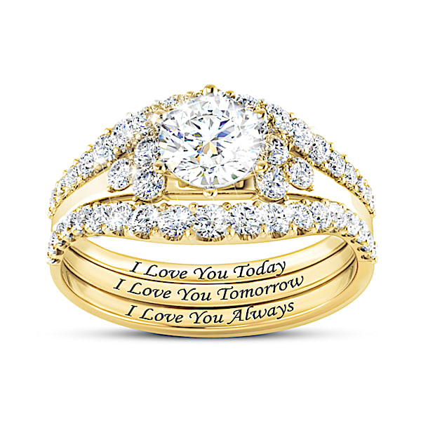 Alfred Durante I Love You Always White Topaz Stacking Ring