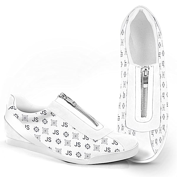 Personalized White Canvas Women's Shoes With Your Initials