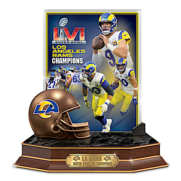 Rams Super Bowl LVI Tribute With Bronzed Helmet
