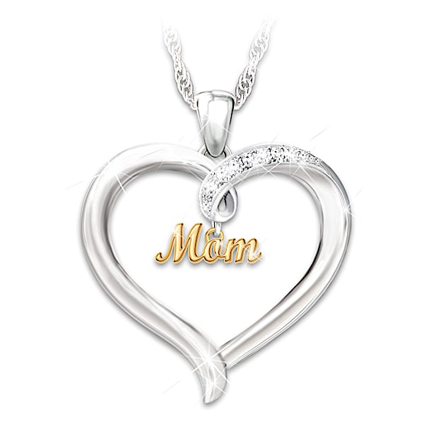 Heart-Shaped Diamond Pendant Personalized With The Endearment Your Family Uses For Mom Or Grandma - Personalized Jewelry