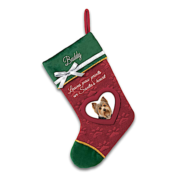 Holiday Stocking Personalized With Your Dog's Name & Photo