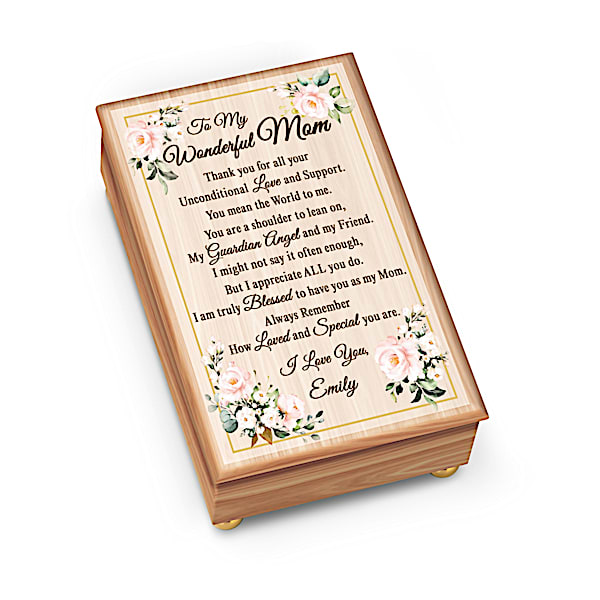 To My Mom Wooden Music Box Signed With Your Name