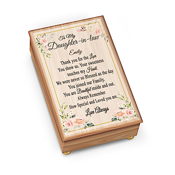 Daughter-In-Law Wooden Music Box Personalized With Her Name