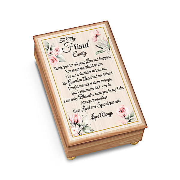 Wooden Music Box Personalized With Your Friend's Name