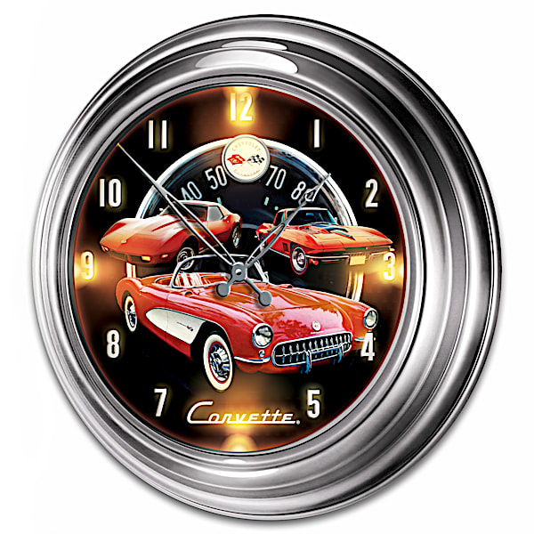 Chevy Corvette Illuminated Atomic Wall Clock