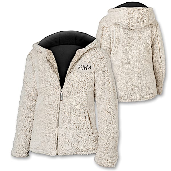 Just My Style Lightweight Monogrammed Sherpa Jacket