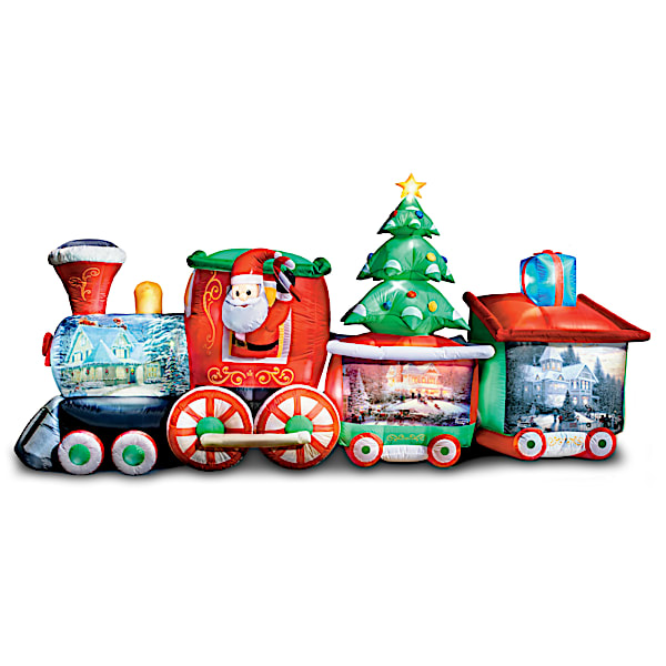 Thomas Kinkade Studios Inflatable Holiday Train Lights Up