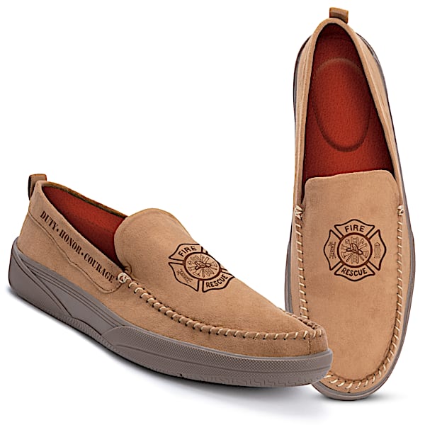Firefighter's Honor Men's Faux Suede Slip-On Moccasins