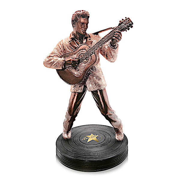 Elvis Presley Glittering Bronze-Toned Tribute Sculpture