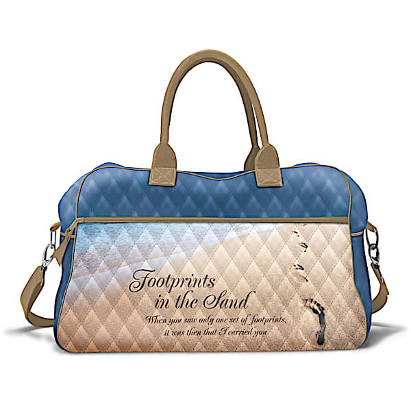 Footprints In The Sand Quilted Weekender Bag