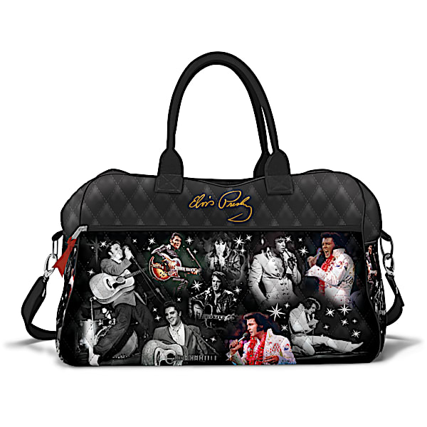 Elvis Through The Years Quilted Weekender Bag