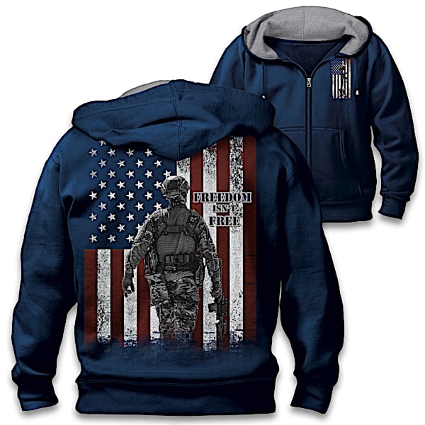 American Heroes Men's Patriotic Full-Zip Hoodie