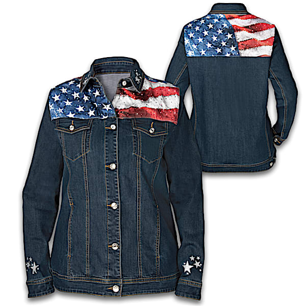 All American Women's Embellished Denim Jacket