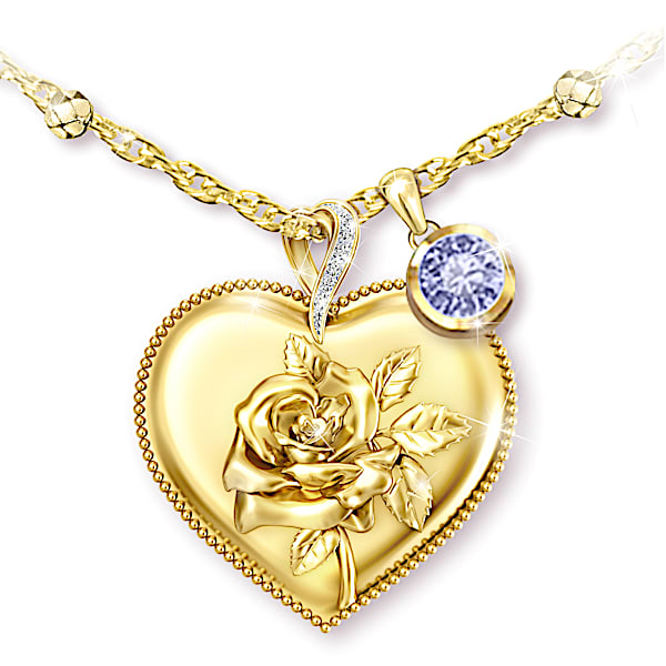 Birth Month Flower Personalized Necklace For Granddaughters