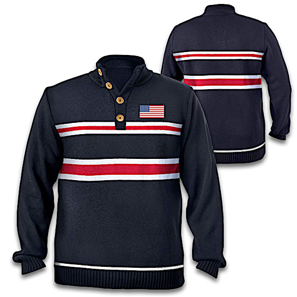 Land Of Liberty Patriotic Men's Pullover Sweater