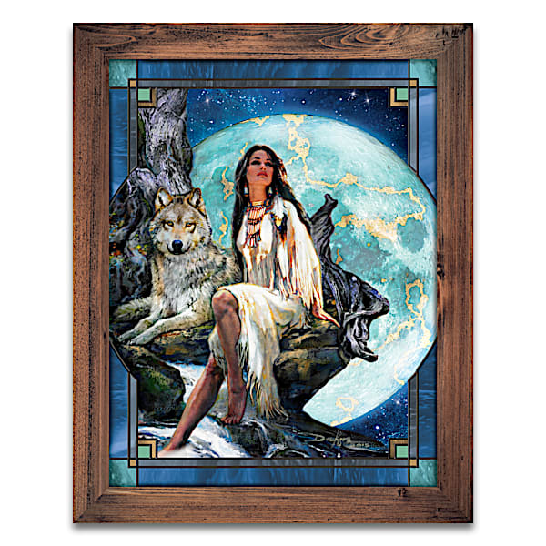 Moonlight Companions Stained-Glass Wall Decor Lights Up