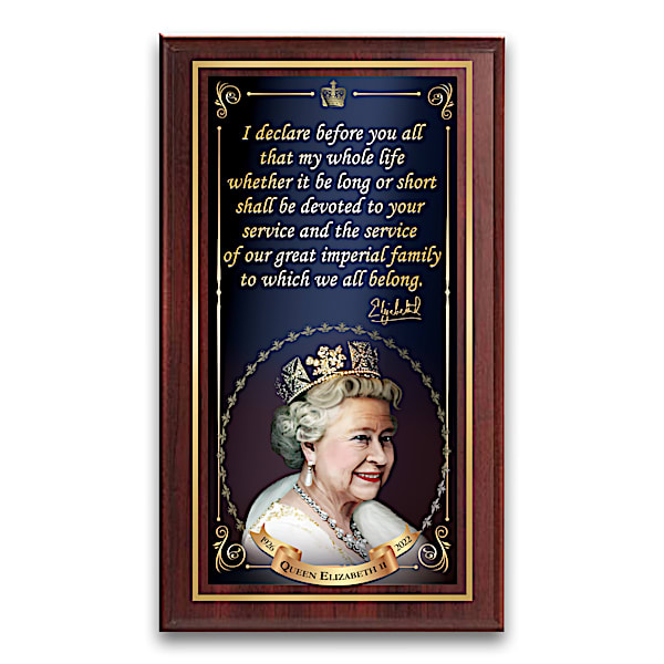 Queen Elizabeth II Remembrance Wooden Wall Plaque