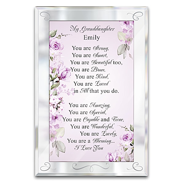 Mirrored Wall Plaque Personalized With Granddaughter's Name