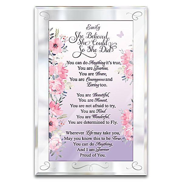 She Believed She Could Personalized Mirrored Plaque