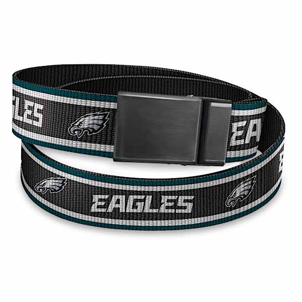 NFL Men's Black Poly Canvas Belt: Choose Your Team