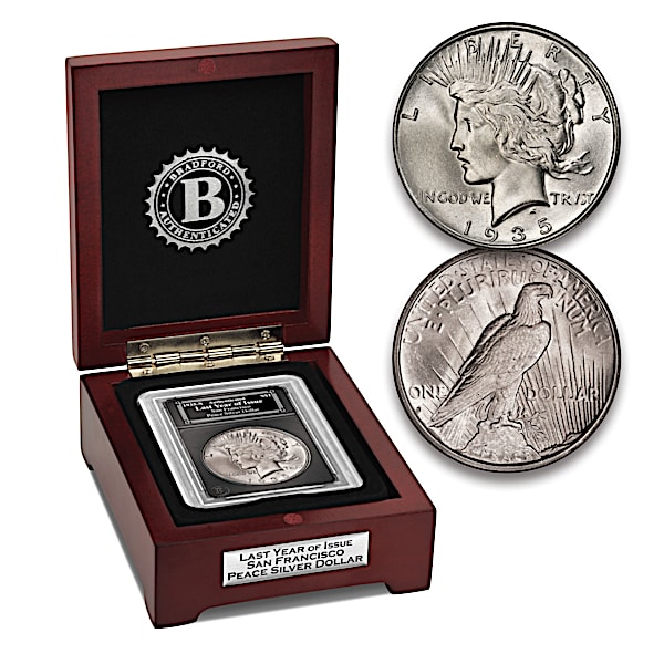 Last San Francisco 1935-S Peace Silver Dollar With Display