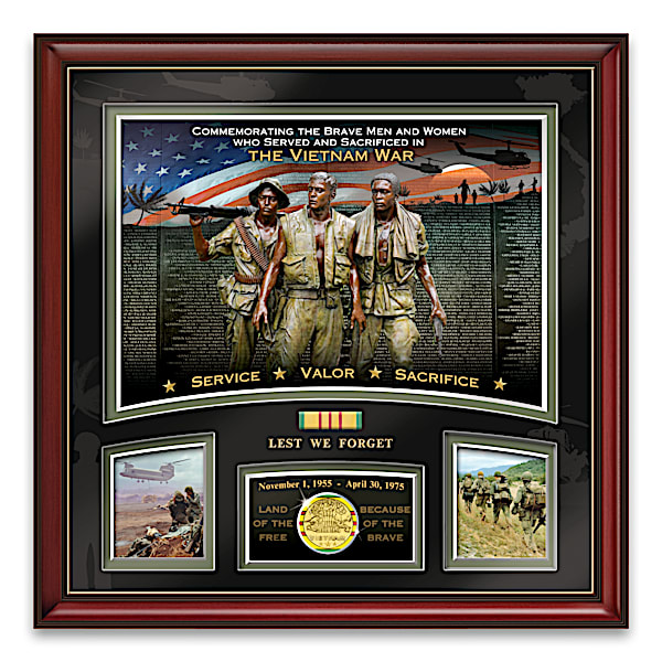 Lest We Forget Commemorative Vietnam War Framed Wall Decor