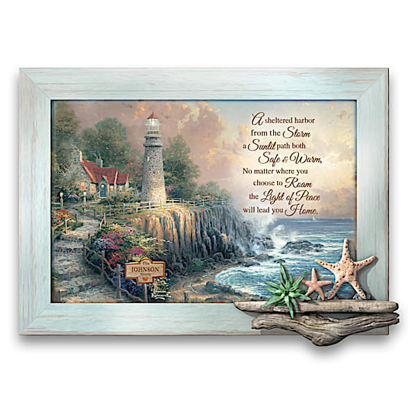 Thomas Kinkade The Light Of Home Wall Art With Family Name