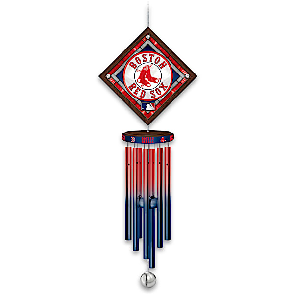 Red Sox Indoor/Outdoor Wind Chime With Logo On Glass