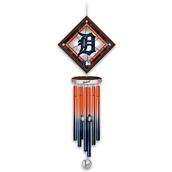 Tigers Indoor/Outdoor Wind Chime With Logo On Glass