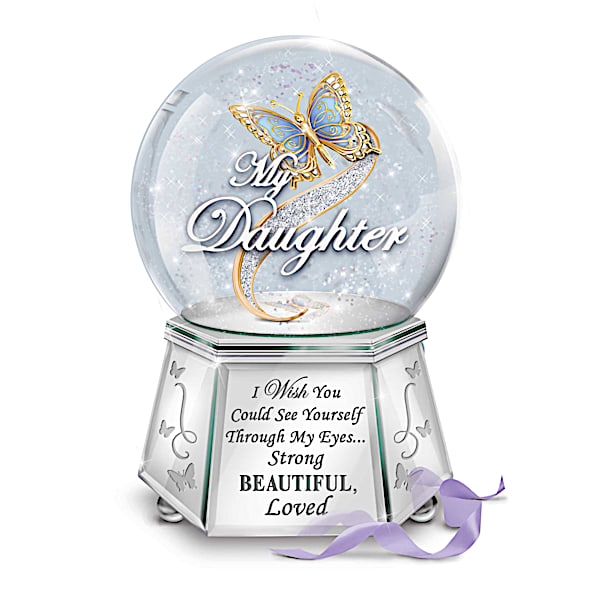Mirrored Musical Glitter Globe For Daughters