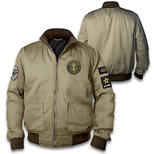 U.S. Army Men's Twill Bomber Jacket With 4 Patches