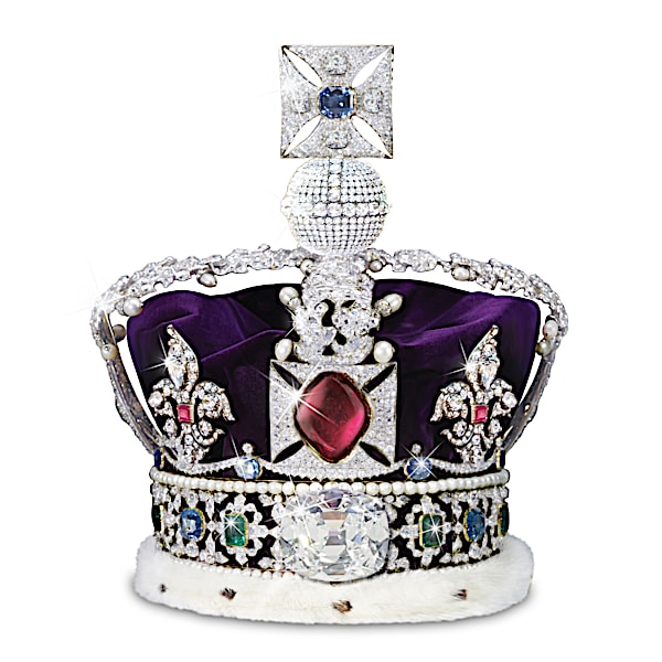 King Charles III Miniature Crown Adorned With Simulated Diamonds