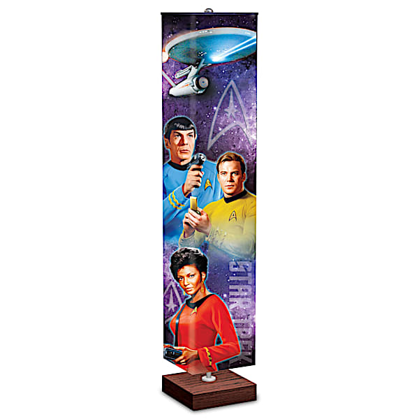 STAR TREK Floor Lamp With Art On 4-Sided Fabric Shade