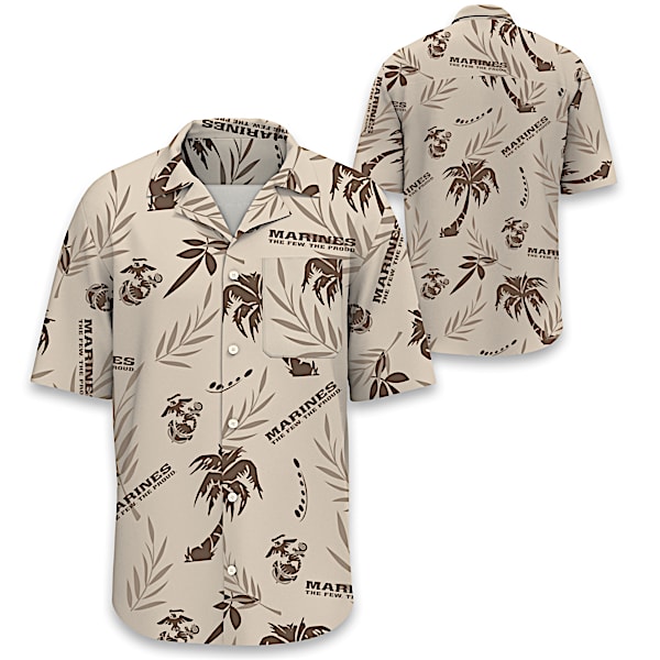 U.S. Marines Pride Men's Hawaiian Shirt With The USMC Emblem