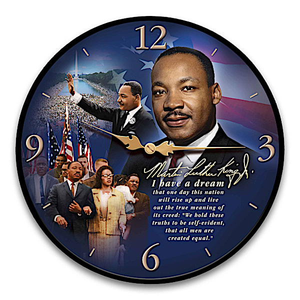 Martin Luther King Jr. Wooden Tribute Wall Clock