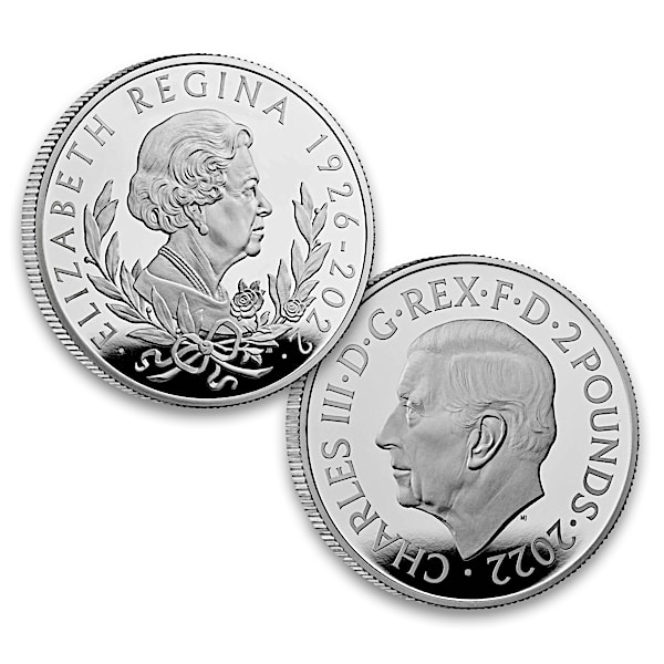 Queen Elizabeth II And King Charles III Memorial Silver Coin