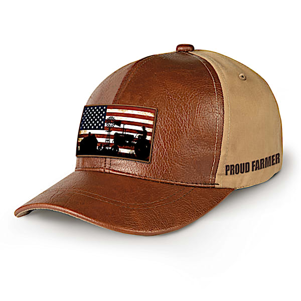 Proud Farmer Men's Hat With American Flag Patch