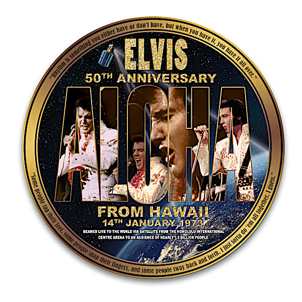 Elvis Presley Aloha From Hawaii 12" Diameter Porcelain Collector Plate