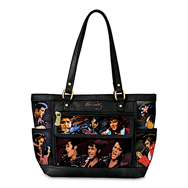 Elvis Faux Leather Shoulder Bag With Art By Joe Petruccio