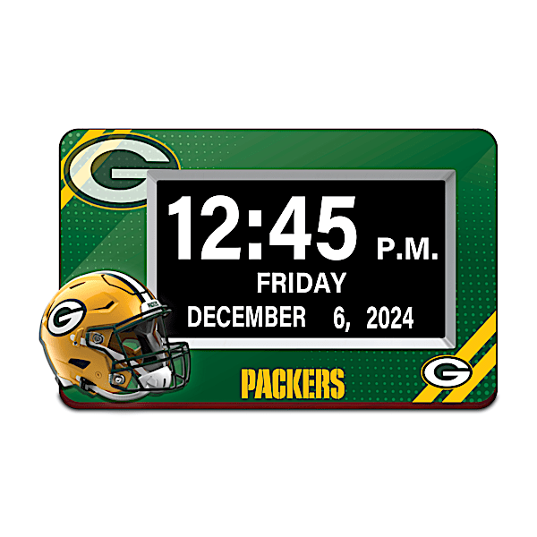 Green Bay Packers Easy Read Full Disclosure LED Clock