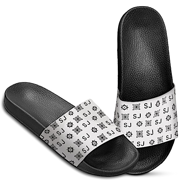 Personalized Women's Slide Sandals With Your Initials