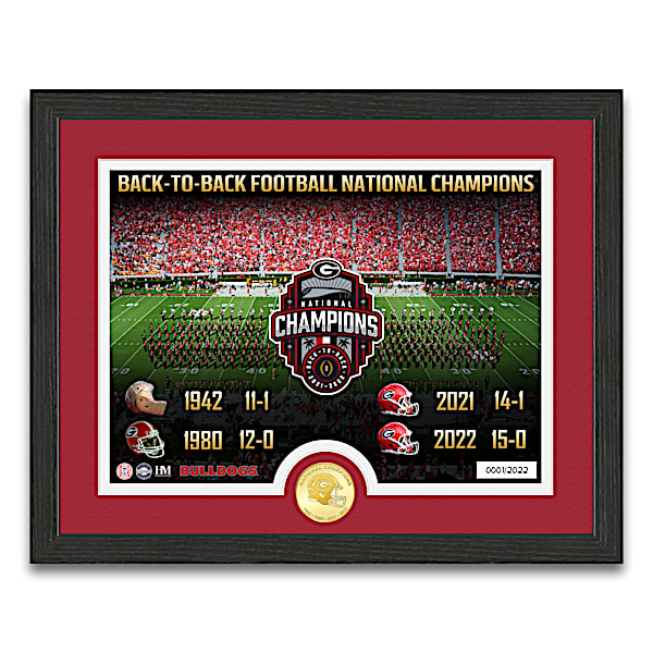 Georgia Bulldogs Football National Champions Wall Plaque